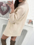 New Apricot Fur Single Breasted Tailored Collar Long Sleeve Casual Coat