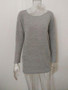 New Grey Cross Back Round Neck Long Sleeve Fashion T-Shirt