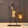 Iron and Jute Candle Holder