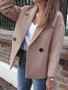 New Khaki Buttons Long Sleeve Casual Sweet Going out Coat