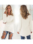 New White Round Neck Long Sleeve Going out Pullover Sweater