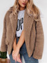 New Camel Fur Pockets Zipper Turndown Collar Long Sleeve Fashion Coat