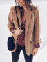 Yellow Pockets Turndown Collar Long Sleeve Fashion Outerwear