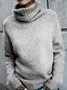 Casual Knit High Neck Loose Sweater