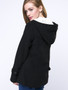 Hooded Patch Pocket Single Breasted Plain Coat