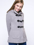 Hooded Patch Pocket Single Breasted Plain Coat