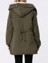 Hooded Drawstring Fleece Lined Padded Coat