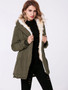 Hooded Drawstring Fleece Lined Padded Coat