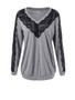 Casual V-Neck Decorative Lace Plus Size Sweatshirt