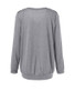 Casual V-Neck Decorative Lace Plus Size Sweatshirt
