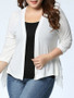 Casual Asymmetric Hem Tiered Plain Plus Size Cardigan