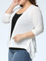 Casual Asymmetric Hem Tiered Plain Plus Size Cardigan