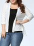 Casual Asymmetric Hem Tiered Plain Plus Size Cardigan