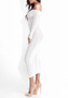 White Bandeau Off Shoulder Bodycon Long Sleeve Party Maxi Dress