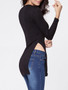 Casual Round Neck Plain Side-vented Long Sleeve T-shirt