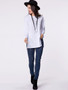 Casual Round Neck Plain Side-vented Long Sleeve T-shirt