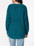 Casual Round Neck Plain Loose Fitting Sweater