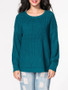 Casual Round Neck Plain Loose Fitting Sweater
