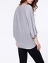 Casual Round Neck Plain Batwing Sleeve Sweater