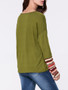 Casual Round Neck Patch Pocket Printed Long Sleeve T-Shirt