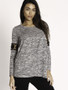 Casual Round Neck Hollow Out Patchwork Plain Long Sleeve T-shirt