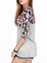 Casual Round Neck Floral Printed Charming Plus Size Long Sleeve T-Shirt