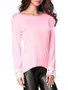 Casual Round Neck Decorative Lace Bell Long Sleeve T-Shirt