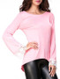 Casual Round Neck Decorative Lace Bell Long Sleeve T-Shirt