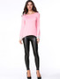 Casual Round Neck Decorative Lace Bell Long Sleeve T-Shirt