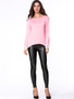 Casual Round Neck Decorative Lace Bell Long Sleeve T-Shirt