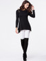 Casual Round Neck Asymmetric Hem Zips Plain Long Sleeve T-Shirt