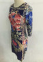 Casual Rose Floral Print Round Neck Long Sleeve Bodycon Fashion Mini Dress
