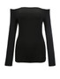 Casual Off Shoulder Solid Long Sleeve T-Shirt In Black