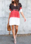 Casual Multicolor Print V-neck Long Sleeve Fashion Cotton Mini Dress