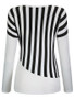 Casual Modern Vertical Striped Round Neck Long Sleeve T-Shirt