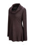 Casual Longline Casual Cowl Neck Long Sleeve T-Shirt