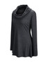 Casual Longline Casual Cowl Neck Long Sleeve T-Shirt