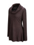 Casual Longline Casual Cowl Neck Long Sleeve T-Shirt