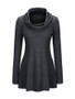 Casual Longline Casual Cowl Neck Long Sleeve T-Shirt