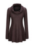 Casual Longline Casual Cowl Neck Long Sleeve T-Shirt