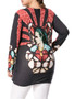 Casual Long Sleeve Round Neck Rhinestone Printed Plus Size T-Shirt