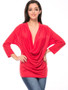 Hot Ruched Cowl Neck  Plain Long Sleeve T-Shirt