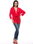 Hot Ruched Cowl Neck  Plain Long Sleeve T-Shirt