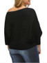 Hot One Shoulder Plain Batwing Sleeve Plus Size Sweater