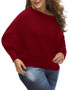 Hot One Shoulder Plain Batwing Sleeve Plus Size Sweater