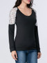 Casual Designed Patchwork Hollow Out Long Sleeve T-Shirt