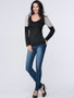 Casual Designed Patchwork Hollow Out Long Sleeve T-Shirt