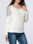 Casual Designed Patchwork Hollow Out Long Sleeve T-Shirt