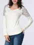 Casual Designed Patchwork Hollow Out Long Sleeve T-Shirt