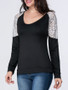 Casual Designed Patchwork Hollow Out Long Sleeve T-Shirt